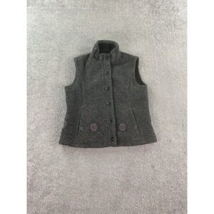Woolrich Vest Womens Medium Gray Acrylic Snowflake Embroidered Premium Sweater